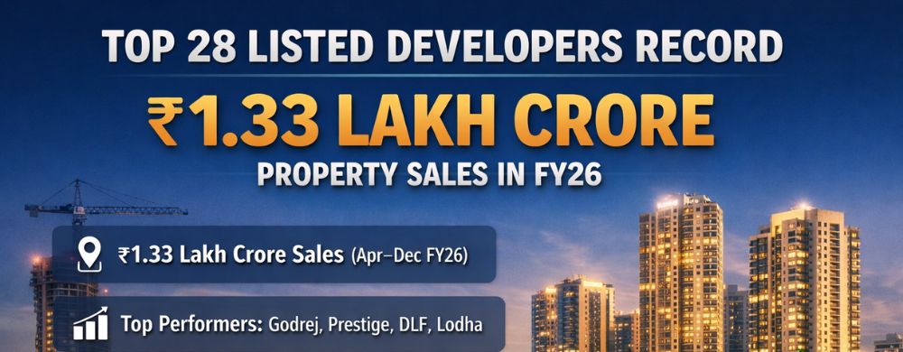 India’s Major Realty Developers Record ₹1.33 Lakh Crore Sales